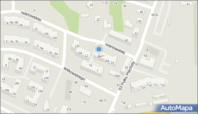 Toruń, Iwanowskiej Wilhelminy, 14b, mapa Torunia