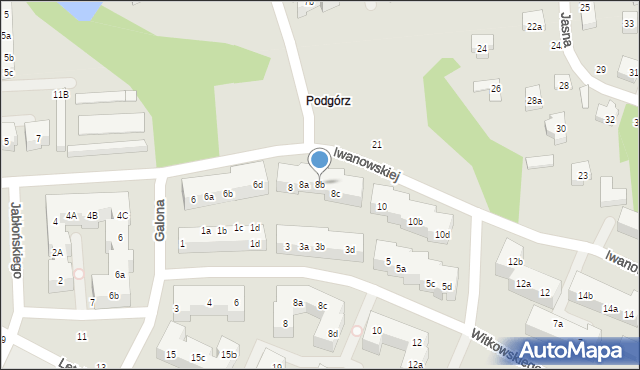 Toruń, Iwanowskiej Wilhelminy, 8b, mapa Torunia