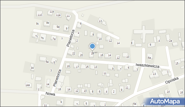 Turawa, Iwaszkiewicza, 18, mapa Turawa