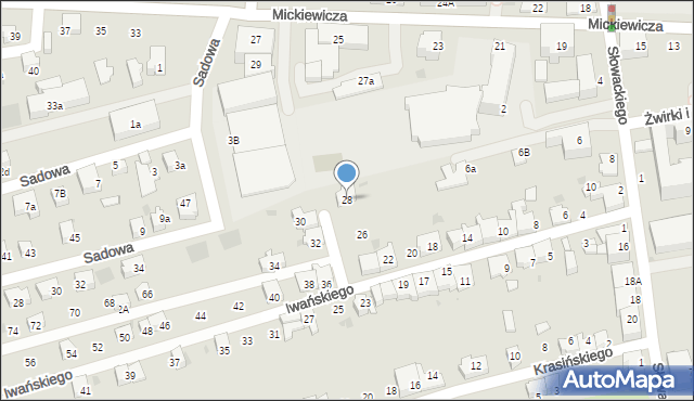 Wadowice, Iwańskiego Jana, 28, mapa Wadowice