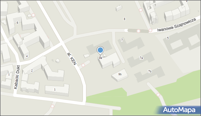 Warszawa, Iwanowa-Szajnowicza Jerzego, 9a, mapa Warszawy