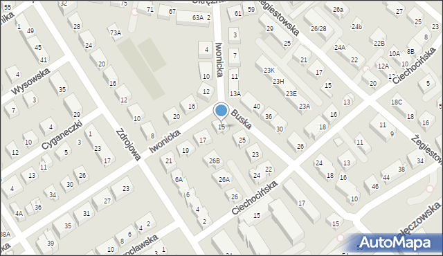 Warszawa, Iwonicka, 15, mapa Warszawy