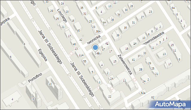 Warszawa, Iwonicka, 53, mapa Warszawy