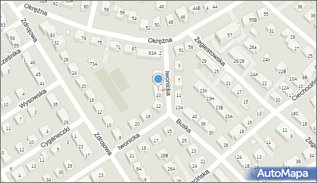 Warszawa, Iwonicka, 8, mapa Warszawy