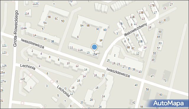 Wrocław, Iwaszkiewicza Jarosława, 13A, mapa Wrocławia