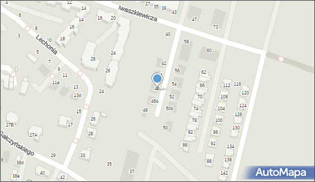 Wrocław, Iwaszkiewicza Jarosława, 46a, mapa Wrocławia