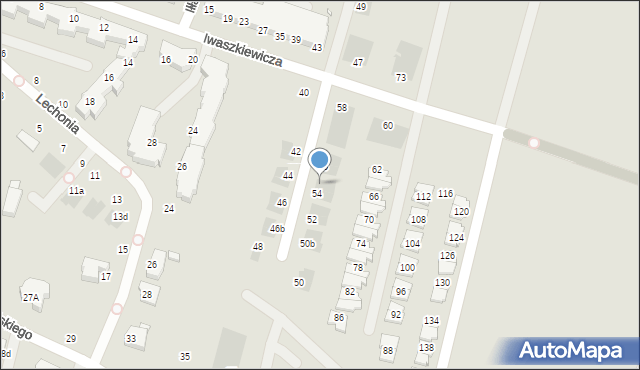 Wrocław, Iwaszkiewicza Jarosława, 54a, mapa Wrocławia