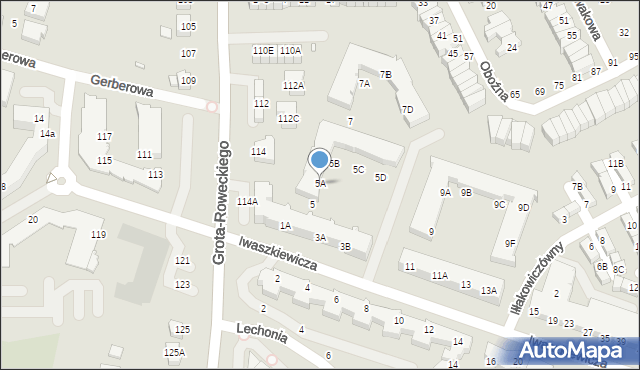 Wrocław, Iwaszkiewicza Jarosława, 5A, mapa Wrocławia
