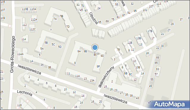 Wrocław, Iwaszkiewicza Jarosława, 9C, mapa Wrocławia