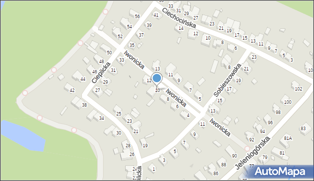 Wrocław, Iwonicka, 10, mapa Wrocławia