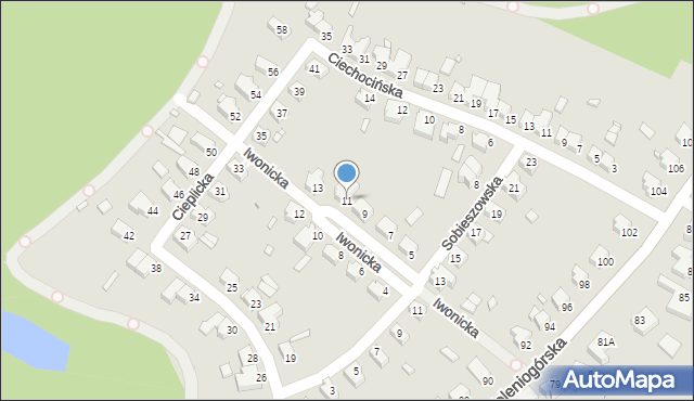 Wrocław, Iwonicka, 11, mapa Wrocławia