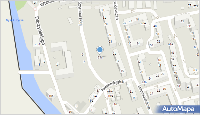 Zgorzelec, Iwaszkiewicza Jarosława, 23a, mapa Zgorzelec