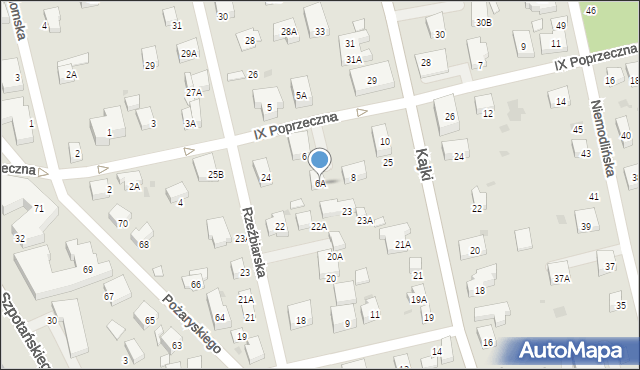 Warszawa, IX Poprzeczna, 6A, mapa Warszawy