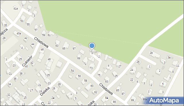 Białe Błota, Izoldy, 1, mapa Białe Błota