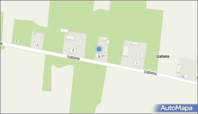 Izabela, Izabela, 6, mapa Izabela