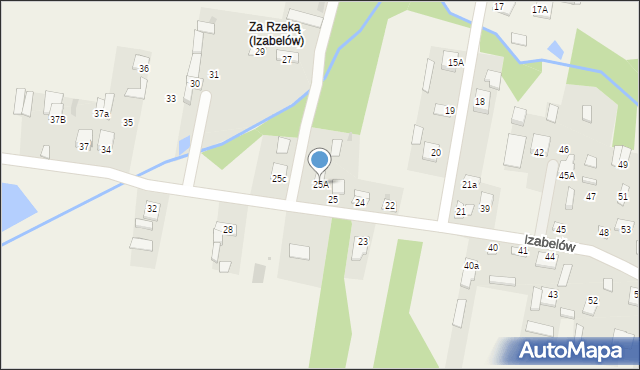 Izabelów, Izabelów, 25A, mapa Izabelów