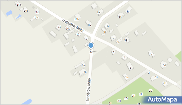 Izabelów Mały, Izabelów Mały, 9a, mapa Izabelów Mały