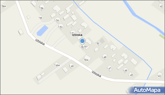 Izbiska, Izbiska, 51, mapa Izbiska