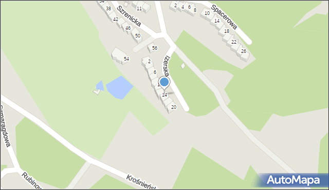 Jelenia Góra, Izerska, 14, mapa Jelenia Góra