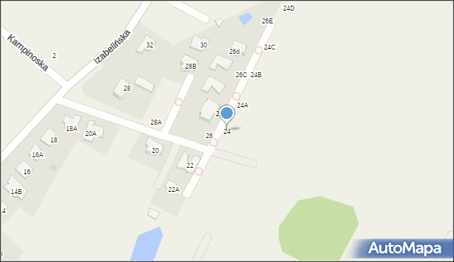 Stare Babice, Izabelińska, 24, mapa Stare Babice