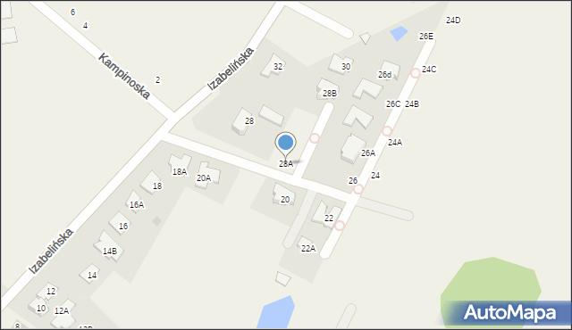 Stare Babice, Izabelińska, 28A, mapa Stare Babice