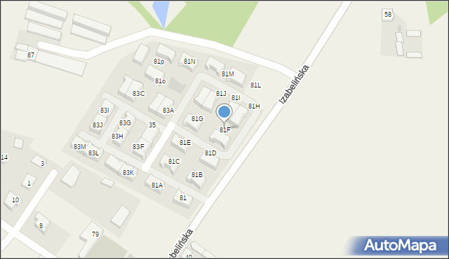 Stare Babice, Izabelińska, 81F, mapa Stare Babice