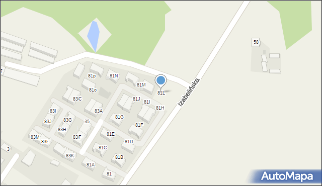 Stare Babice, Izabelińska, 81L, mapa Stare Babice
