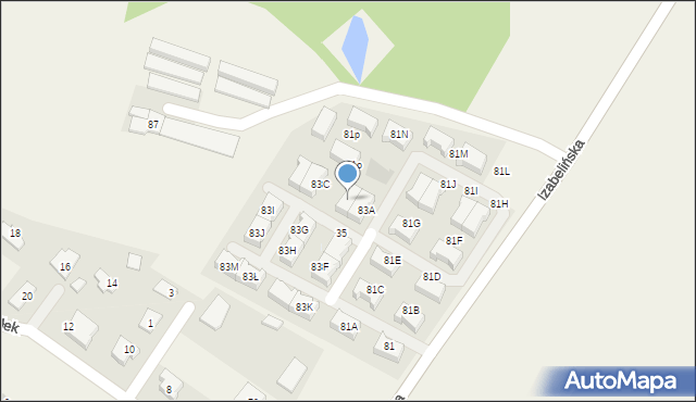 Stare Babice, Izabelińska, 83B, mapa Stare Babice