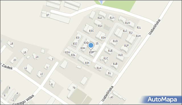 Stare Babice, Izabelińska, 83F, mapa Stare Babice