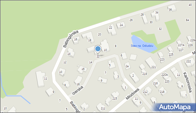 Szczecin, Izerska, 12, mapa Szczecina