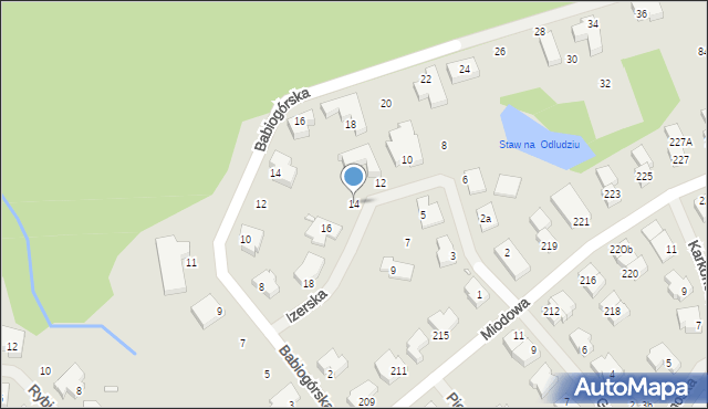 Szczecin, Izerska, 14, mapa Szczecina
