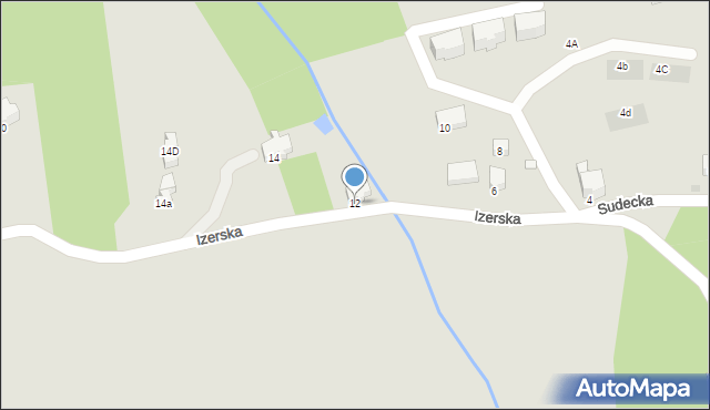 Szklarska Poręba, Izerska, 12, mapa Szklarska Poręba