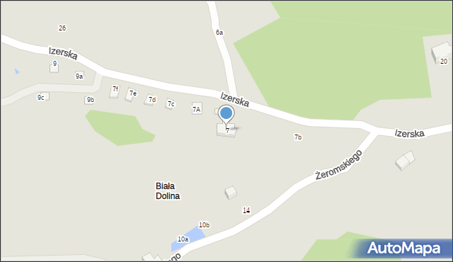 Szklarska Poręba, Izerska, 7, mapa Szklarska Poręba