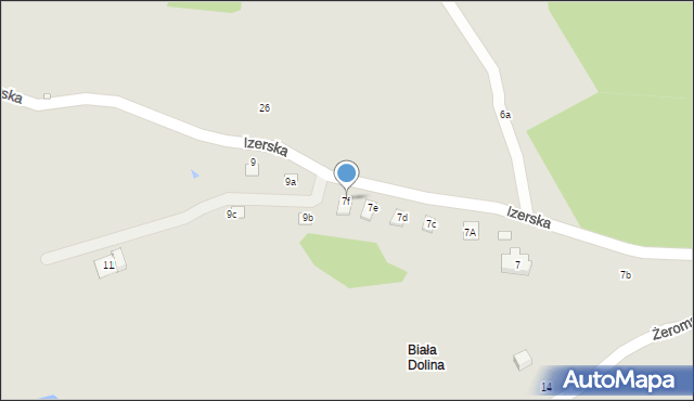 Szklarska Poręba, Izerska, 7f, mapa Szklarska Poręba