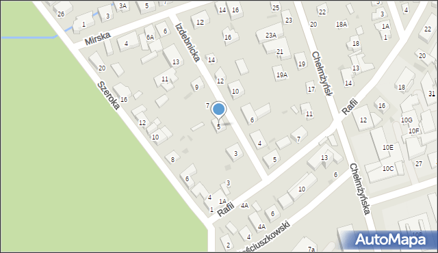 Warszawa, Izdebnicka, 5, mapa Warszawy