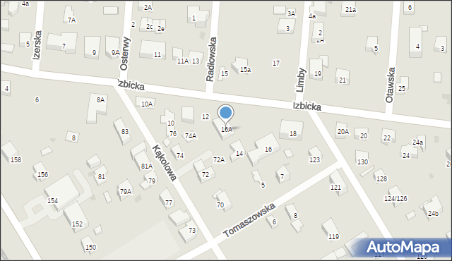 Warszawa, Izbicka, 16A, mapa Warszawy