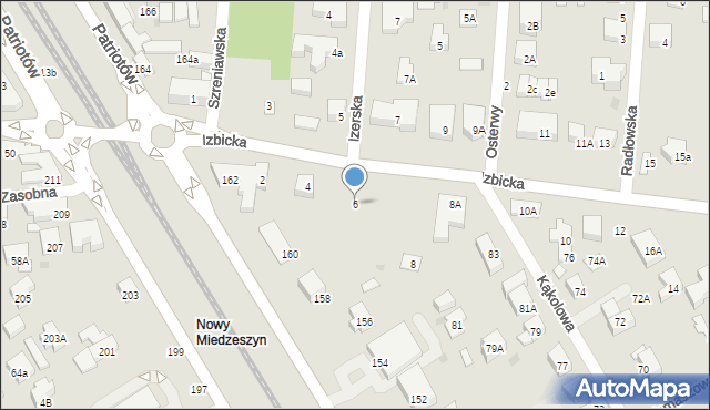 Warszawa, Izbicka, 6, mapa Warszawy