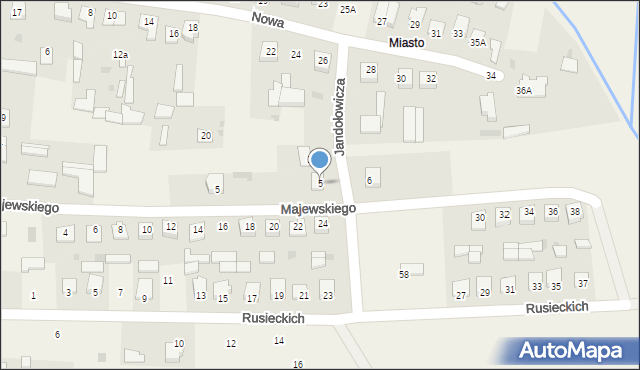 Adamów, Jandołowicza Marka, ks., 5, mapa Adamów