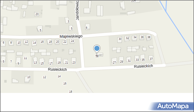 Adamów, Jandołowicza Marka, ks., 58, mapa Adamów