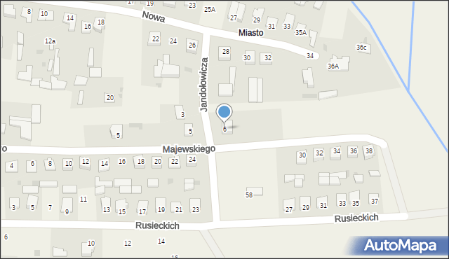 Adamów, Jandołowicza Marka, ks., 6, mapa Adamów