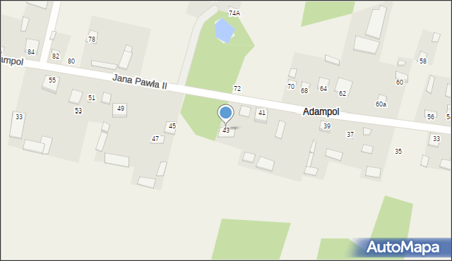 Adampol, Jana Pawła II, 43, mapa Adampol