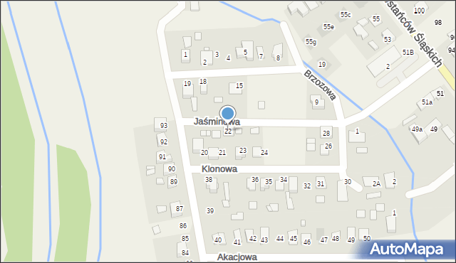 Antoniów, Jaśminowa, 22, mapa Antoniów