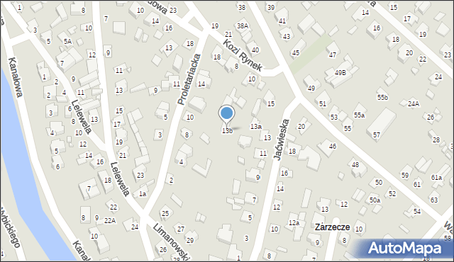 Augustów, Jaćwieska, 13b, mapa Augustów