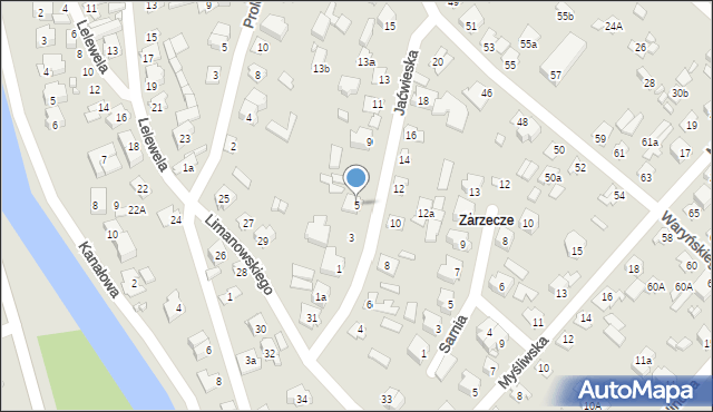 Augustów, Jaćwieska, 5, mapa Augustów