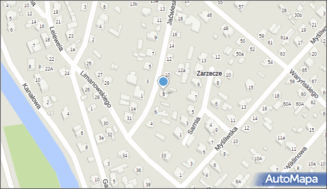 Augustów, Jaćwieska, 8, mapa Augustów