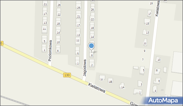 Baczyna, Jagodowa, 8, mapa Baczyna