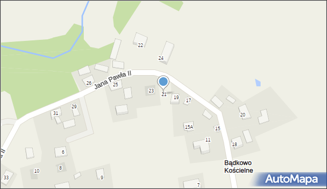 Bądkowo Kościelne, Jana Pawła II, 21, mapa Bądkowo Kościelne