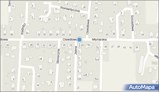 Bąków, Jasna, 1, mapa Bąków