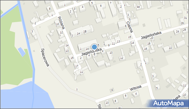 Banie, Jagiellońska, 6, mapa Banie