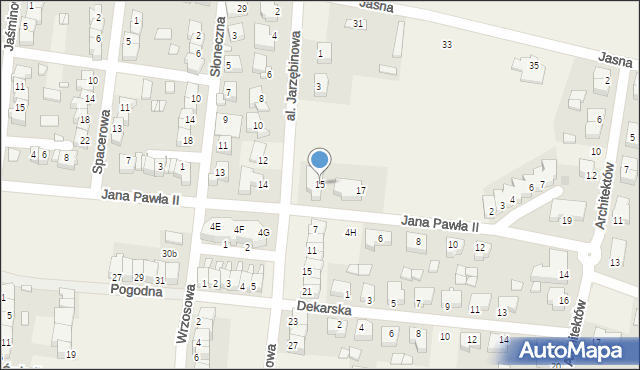 Baranów, Jana Pawła II, 15, mapa Baranów